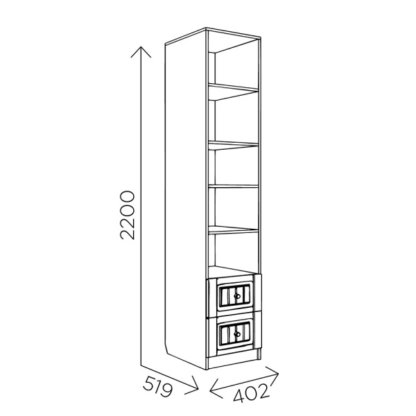 Пенал с ящиками Богуслава М5