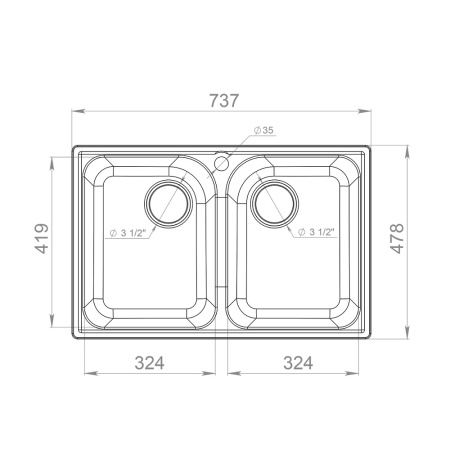 Мойка QUARZ 15, серый