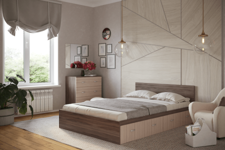 Кровать Рига с 4-мя Выдвижными Ящиками 1400/1600 х 2000 мм