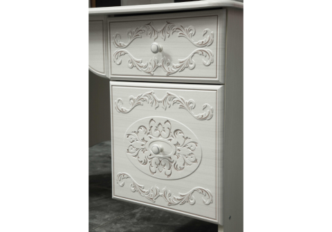 Туалетный стол Каролина вудлайн кремовый / сандал белый