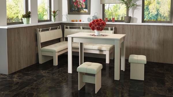 Кухонный уголок «Омега» Белфорт/Лен Бежевый