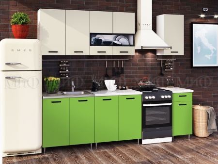 Кухонный Гарнитур Риана Бежевый + Олива 1600/1700/1800/2000 мм