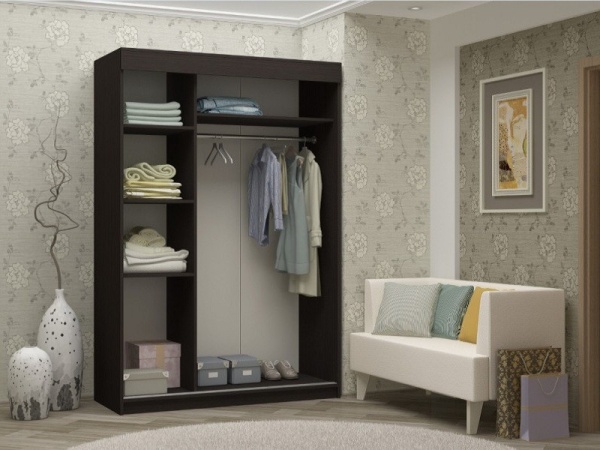 Шкаф-Купе Альба-4 (Ш-1500 х В-2216 х Г-576 мм) Венге/Ясень Шимо Светлый