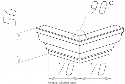 Уголок 1 MONTPELLIER, орех